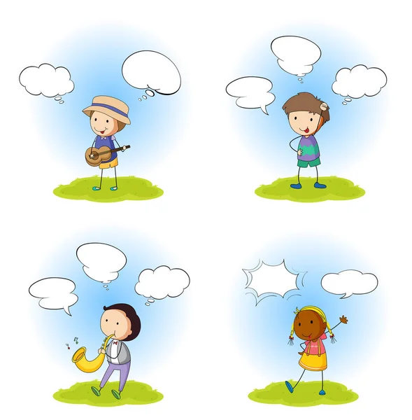 Set of character with speech balloon — Stock Vector