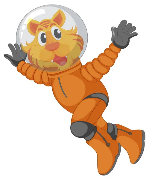 Um personagem de astronauta tigre — Vetor de Stock