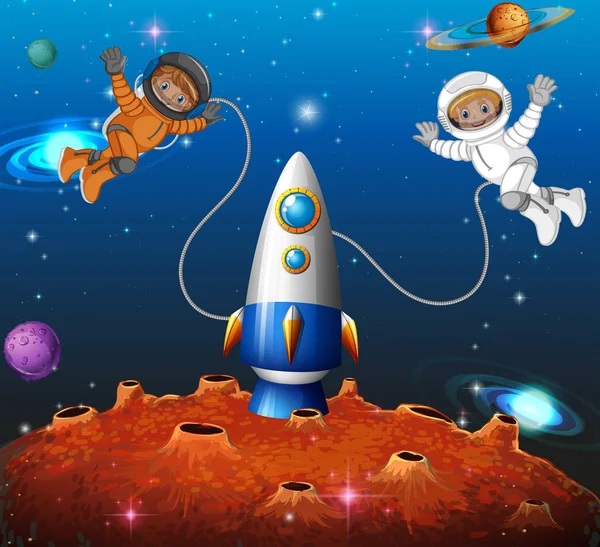 Astronaut in de ruimte — Stockvector