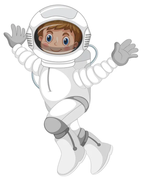 흰색 배경의 우주 비행사 캐릭터 — 스톡 벡터