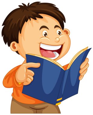 Kitap okuyan bir çocuk.
