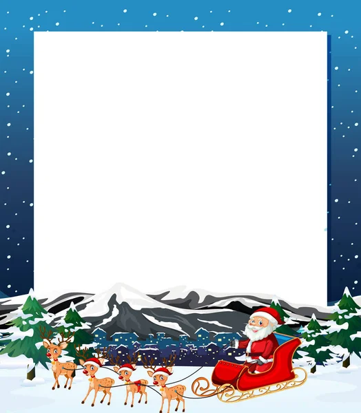 Santa christmas winter frame — Stock Vector