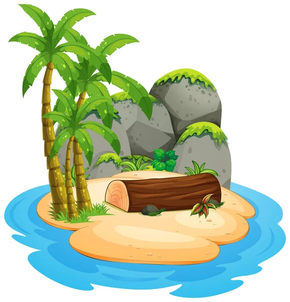 An isolated island landscape — Stock Vector