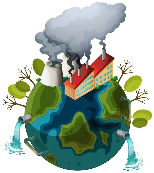 Une icône de la terre polluée — Image vectorielle