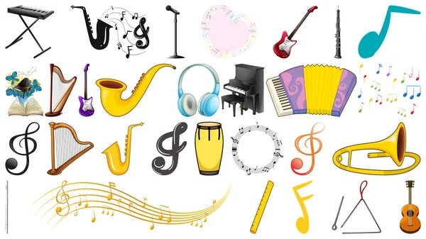 Набір музичних інструментів — стоковий вектор