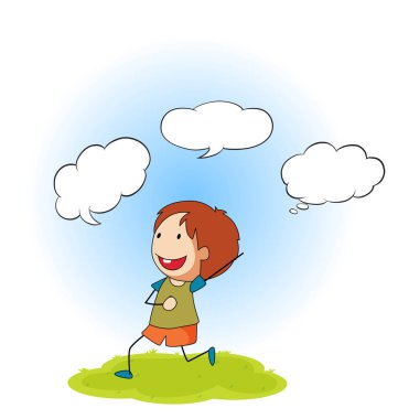 Konuşma balonu ile Doodle çocuk