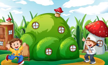 Fantezi evinde mutlu çocuklar