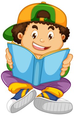 Kitap okuyan bir çocuk.