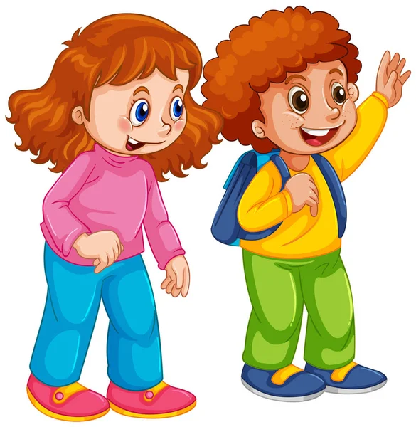 Αγόρι και κορίτσι μαθητή χαρακτήρα — Διανυσματικό Αρχείο