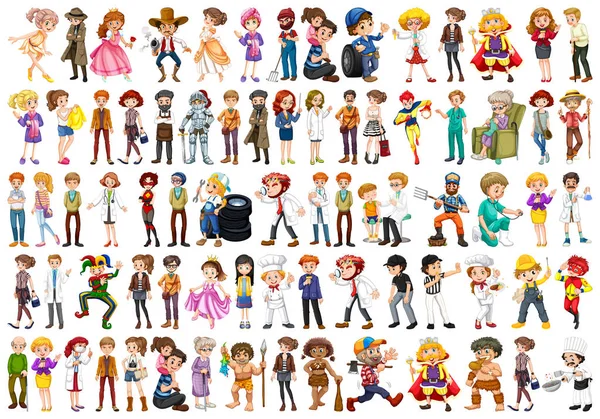 Set of different job character — Stock Vector