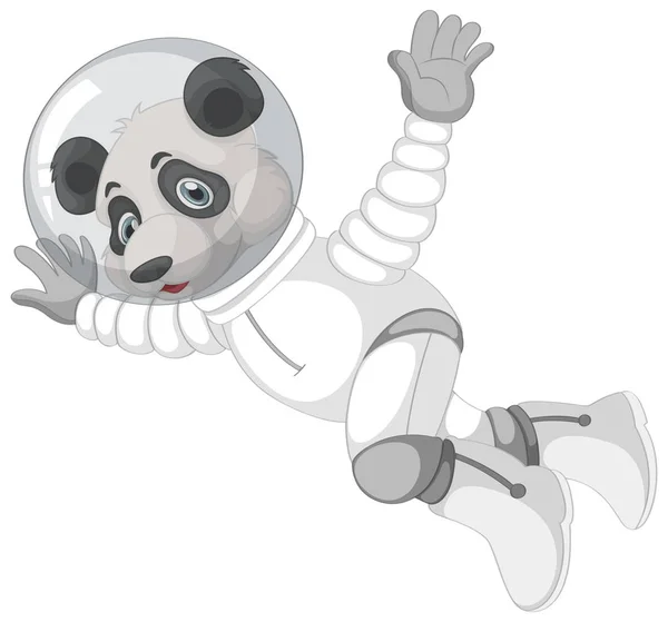 Un astronauta panda isolato — Vettoriale Stock