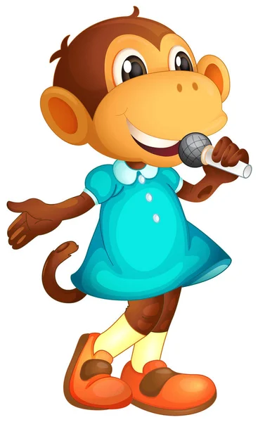 En Monkey Singer karaktär — Stock vektor