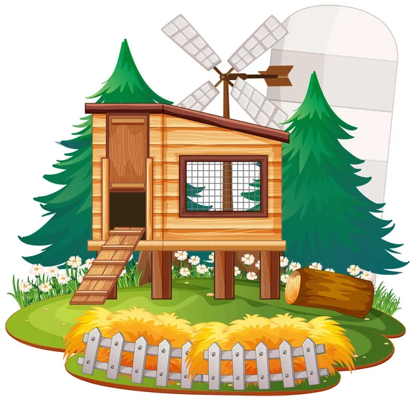 Rural house in nature — Stock Vector