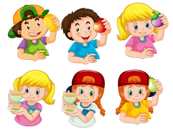 Set of boy and girl character — Stock Vector