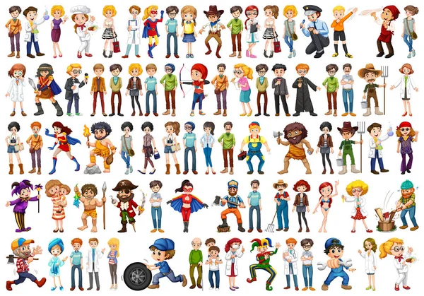 Conjunto de personajes — Vector de stock