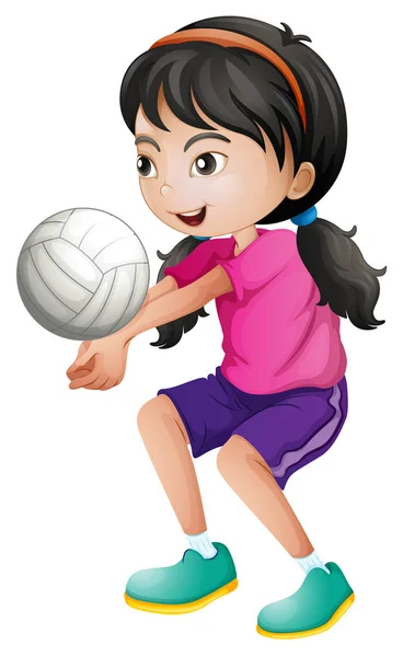 En kvinnlig volleybollspelare — Stock vektor