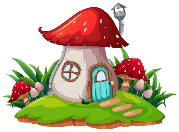 Une maison de champignons fantaisie — Image vectorielle