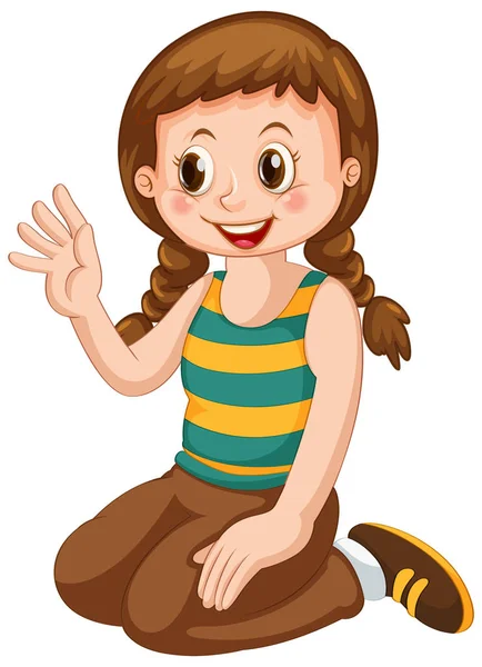 A cute girl character — Stock Vector