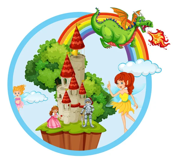 Fairy tale story scene — Stock Vector