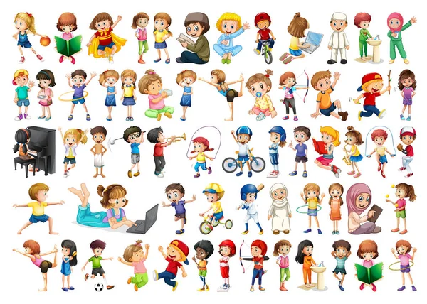 Set di personaggi per bambini — Vettoriale Stock