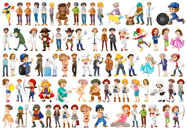 Conjunto de personajes — Vector de stock