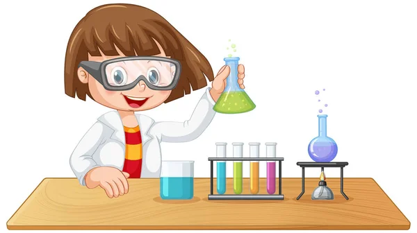 A lab kid character — Stock Vector