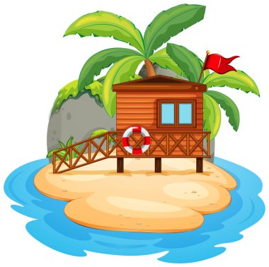 Beyaz arka planda izole tatil adası