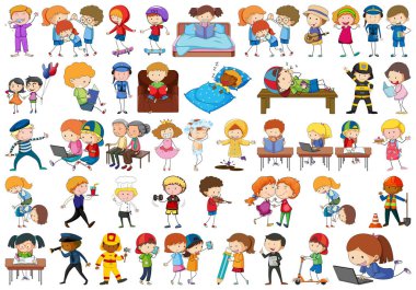 Doodle karakter kümesi