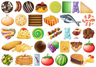 Set of different food clipart