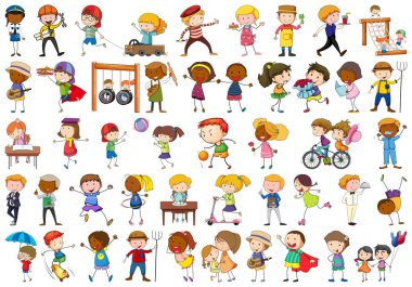 Doodle karakter kümesi