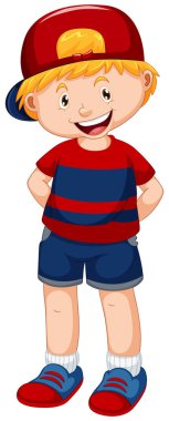 Beyaz arka planda mutlu erkek karakteri