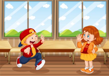 erkek ve kız sınıfta