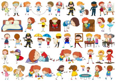 Doodle karakter kümesi