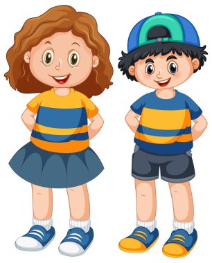 Sevimli erkek ve kız karakter