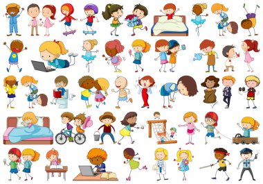 Doodle karakter kümesi