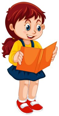 Kitap okuyan bir kız.