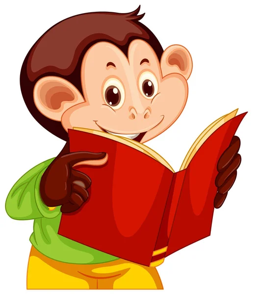 Ein Affe liest ein Buch — Stockvektor