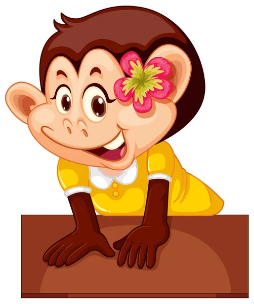 Bonito personagem macaco fêmea —  Vetores de Stock
