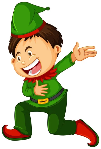 Un garçon portant un costume d'elfe — Image vectorielle