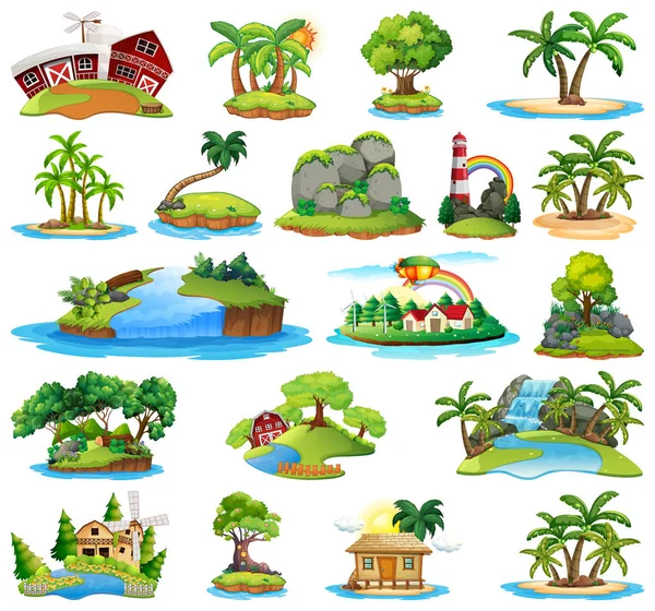 Set of island nature — Stock Vector