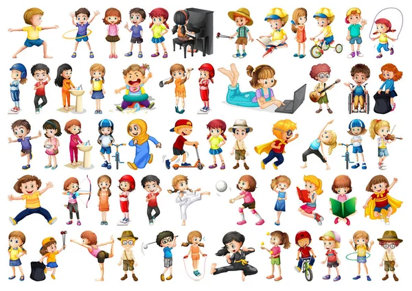 Set di personaggi per bambini — Vettoriale Stock