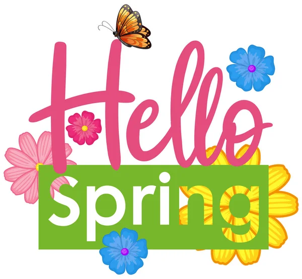 Hallo Frühling Text Brief — Stockvektor