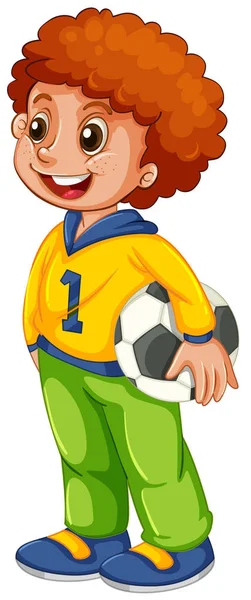 Un garçon avec le football — Image vectorielle