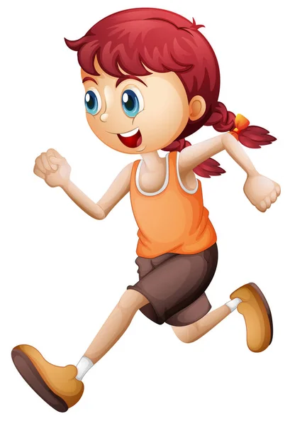 A cute girl running — Stock Vector