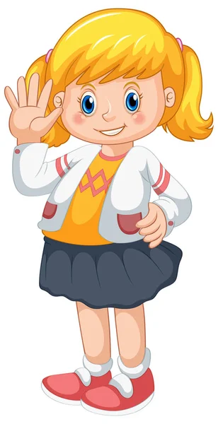 A cute female student character — Stock Vector