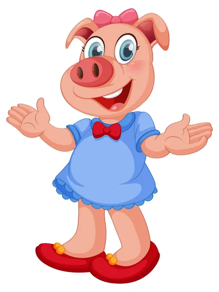 A pig female character — Stock Vector