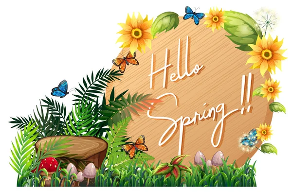 Hello våren text banner — Stock vektor