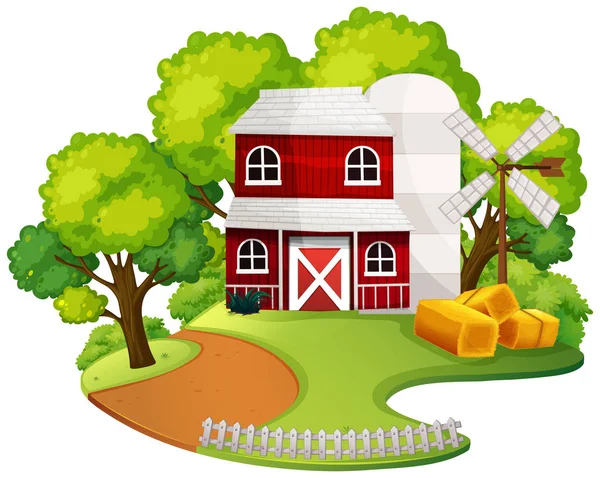 An isolated farm house — Stock Vector