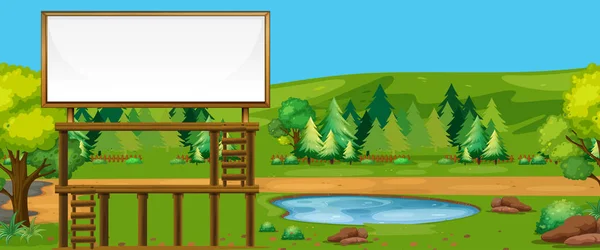 Big billboard in nature — Stock Vector