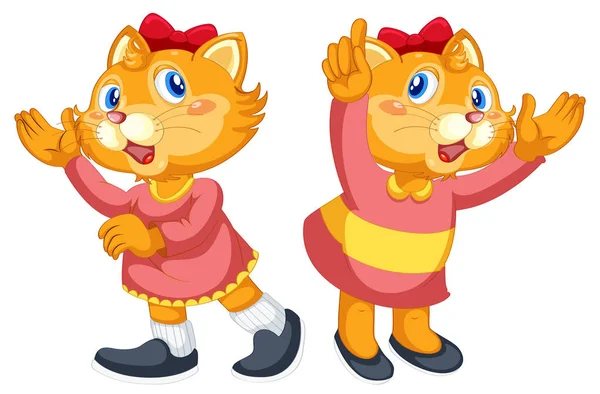 Ensemble de personnage de chat mignon — Image vectorielle